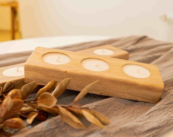 Portavelas Madera 3 velas