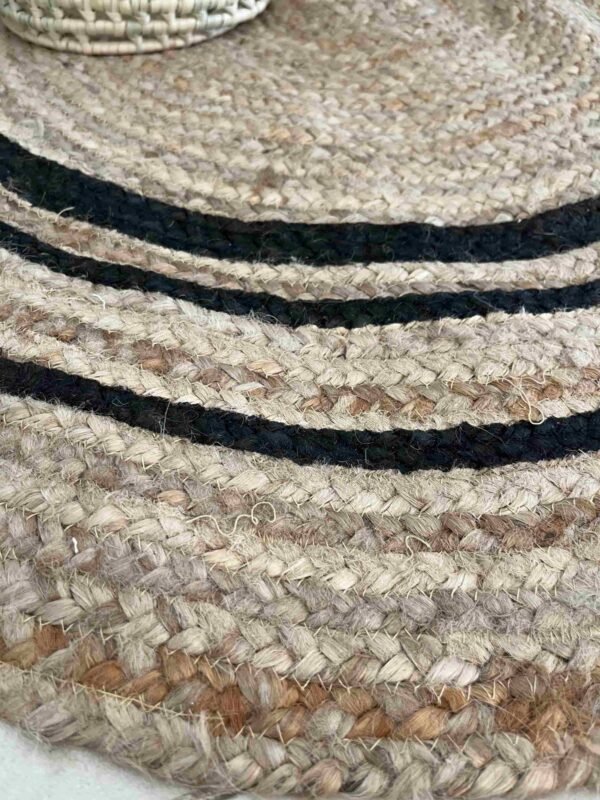 Alfombra Yute Franja Negra 100cm