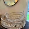 Bandeja bamboo white wash 32
