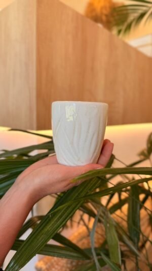 Vaso Portacepillos Ceramica Relieve