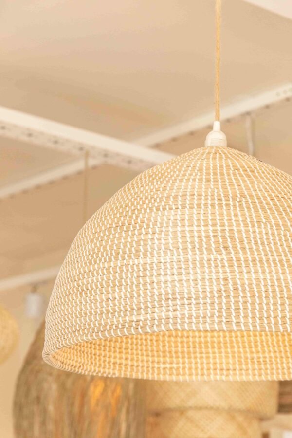 Lampara Teo Importada Seagrass Grande 60x36