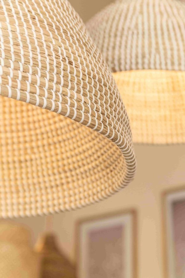 Lampara Teo Importada Seagrass Grande 60x36
