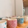 Taza China y Plato de Madera