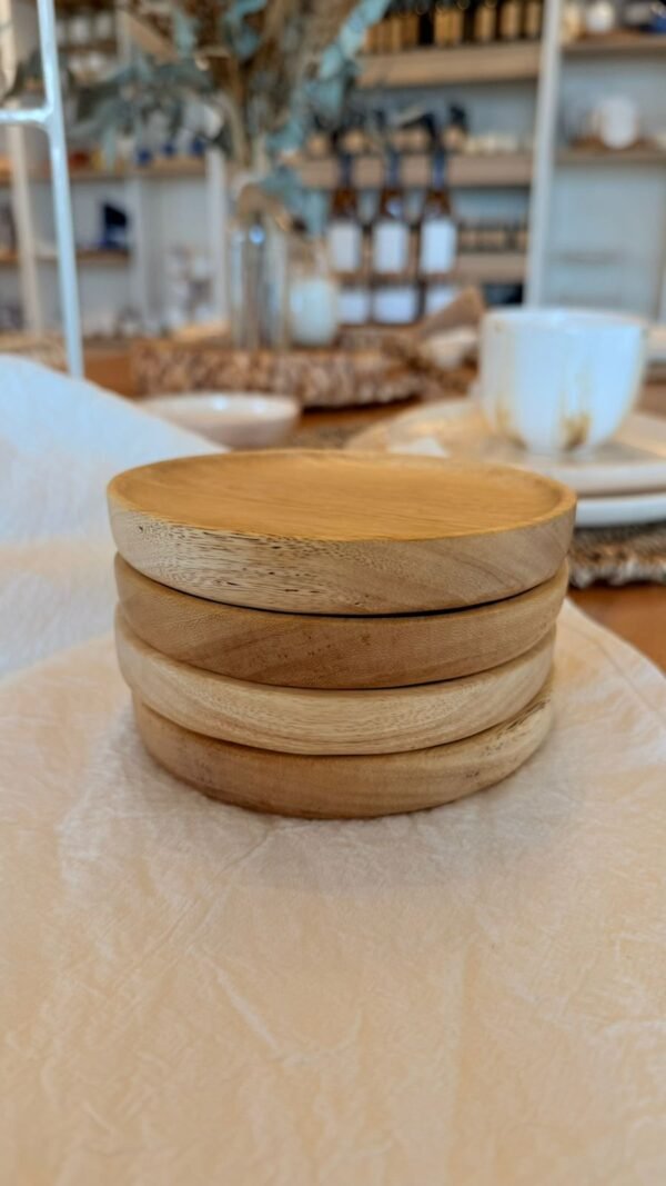 Plato/Posa Vaso Madera 12cm
