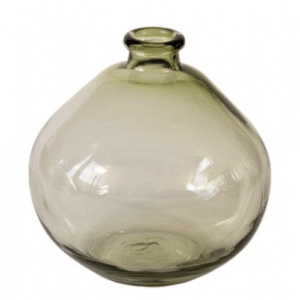 Jarron Vidrio Globo Verde 22x22 Boca Fina