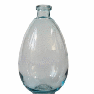Jarron Vidrio Celeste 32x18 Boca Fina