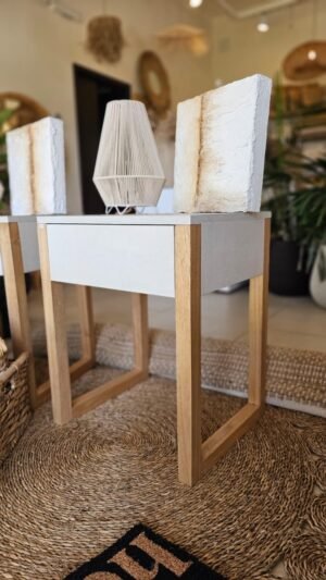 Mesa De Luz Mdf Lino y Kiri 1 Cajon