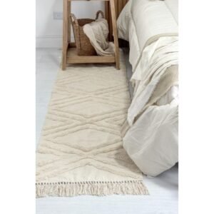 Alfombra/Costado de Cama 100x60 Algodon Crudo importada India