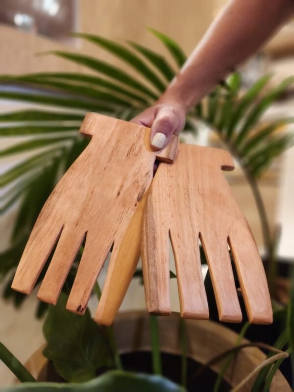 Manitos Ensaladera Madera Par