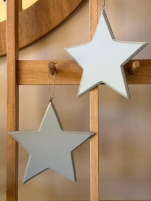 Estrella Madera Gris Navidad