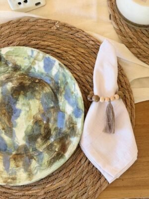 Porta Servilleta Perlas Madera