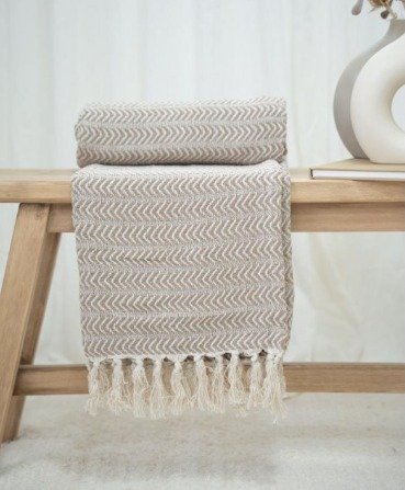 MANTA 150X125 MARRON FLECOS NATURALES