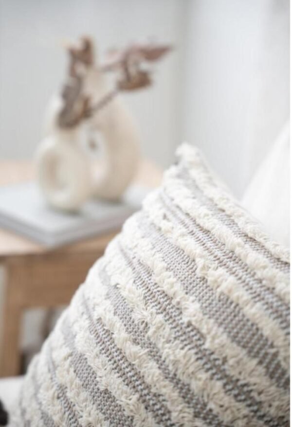 Almohadón Marroquí Natural/Beige con Borlas 45x45