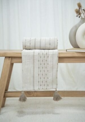 Manta Natural Textura Beige  150x125