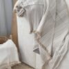 MANTA 150X125 BEIGE RAYAS NATURALES
