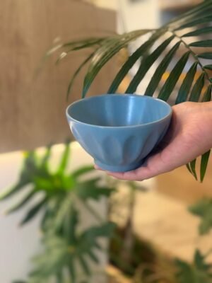 Compotera Ceramica Reborde Azul