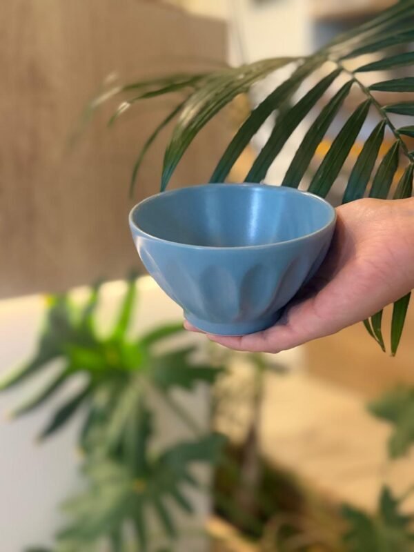 Compotera Ceramica Reborde Azul